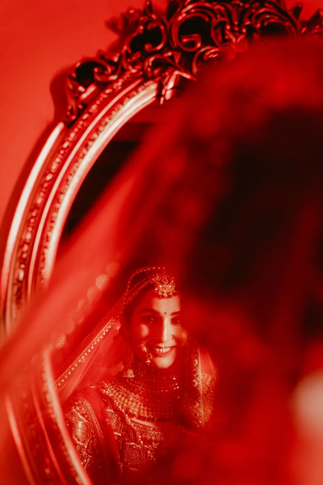 Candid wedding moment of a bride during her wedding ceremony
